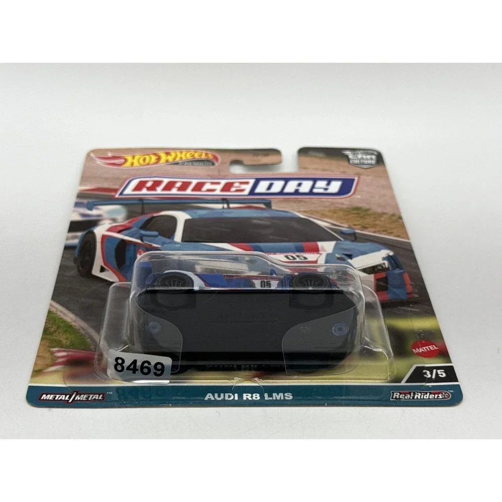 Hot Wheels Audi R8 LMS Race Day Diecast Car 1:64 Blue/White/Red Metal/Metal Real